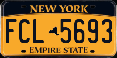 NY license plate FCL5693