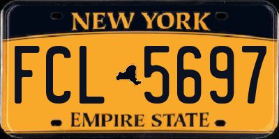 NY license plate FCL5697