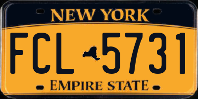 NY license plate FCL5731