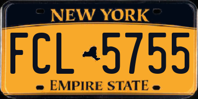 NY license plate FCL5755