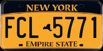 NY license plate FCL5771