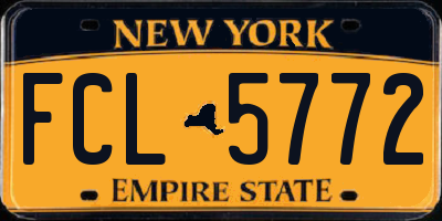 NY license plate FCL5772