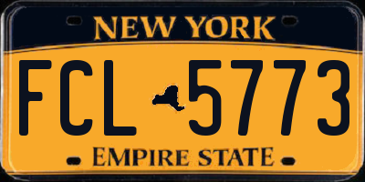 NY license plate FCL5773