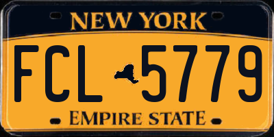 NY license plate FCL5779
