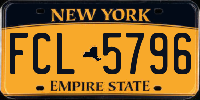 NY license plate FCL5796