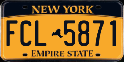 NY license plate FCL5871