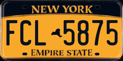 NY license plate FCL5875