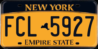 NY license plate FCL5927