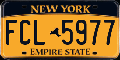NY license plate FCL5977
