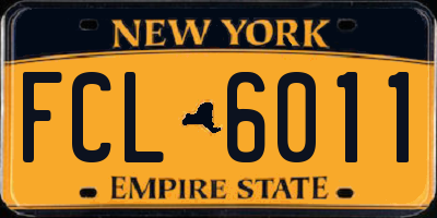 NY license plate FCL6011