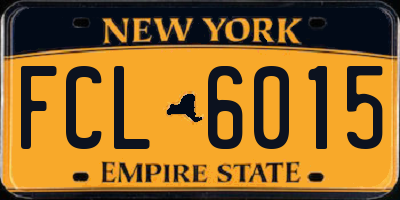 NY license plate FCL6015
