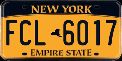 NY license plate FCL6017