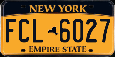 NY license plate FCL6027
