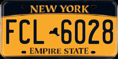 NY license plate FCL6028
