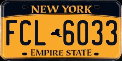 NY license plate FCL6033