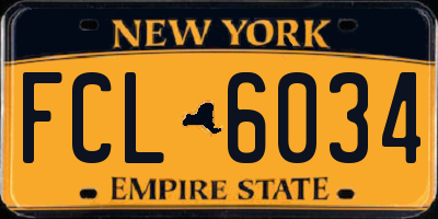 NY license plate FCL6034
