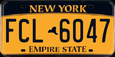 NY license plate FCL6047
