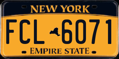 NY license plate FCL6071