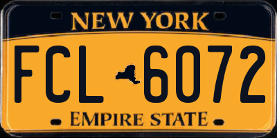 NY license plate FCL6072
