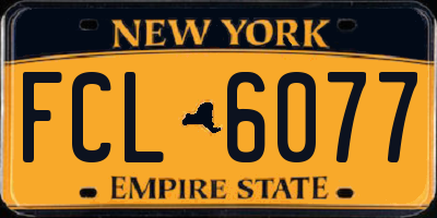 NY license plate FCL6077