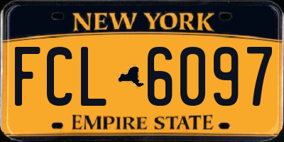 NY license plate FCL6097