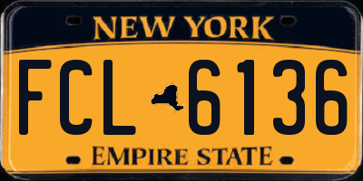 NY license plate FCL6136