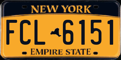 NY license plate FCL6151