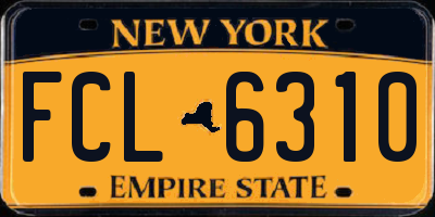 NY license plate FCL6310