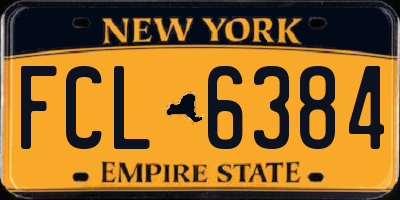 NY license plate FCL6384