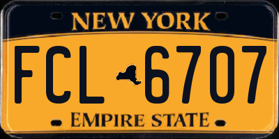 NY license plate FCL6707