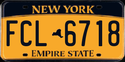 NY license plate FCL6718