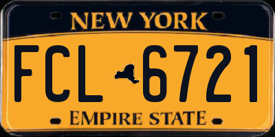 NY license plate FCL6721