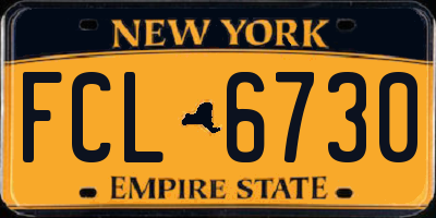 NY license plate FCL6730