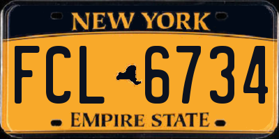 NY license plate FCL6734