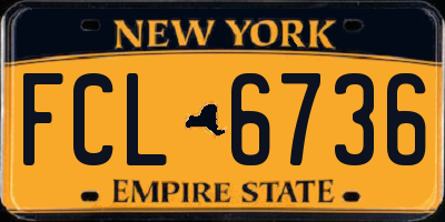 NY license plate FCL6736