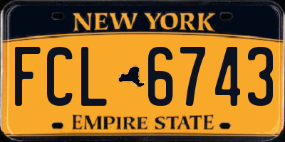 NY license plate FCL6743