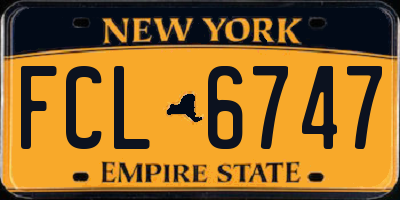 NY license plate FCL6747