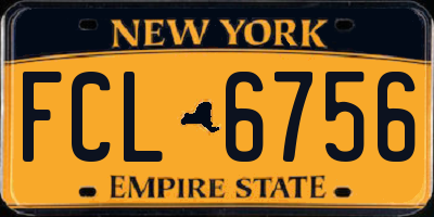 NY license plate FCL6756