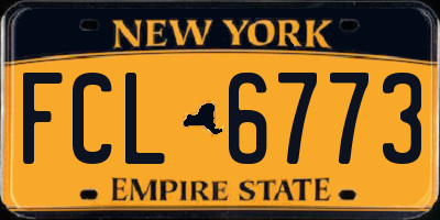 NY license plate FCL6773
