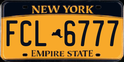 NY license plate FCL6777