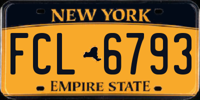 NY license plate FCL6793