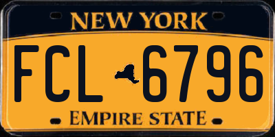 NY license plate FCL6796