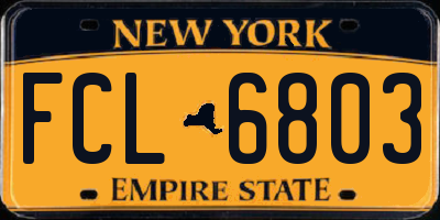 NY license plate FCL6803