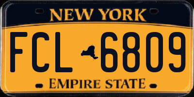 NY license plate FCL6809