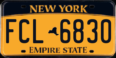 NY license plate FCL6830