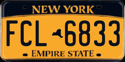 NY license plate FCL6833