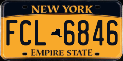 NY license plate FCL6846