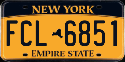 NY license plate FCL6851