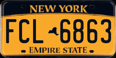 NY license plate FCL6863