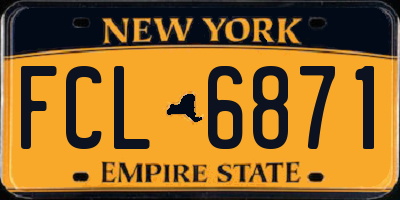 NY license plate FCL6871